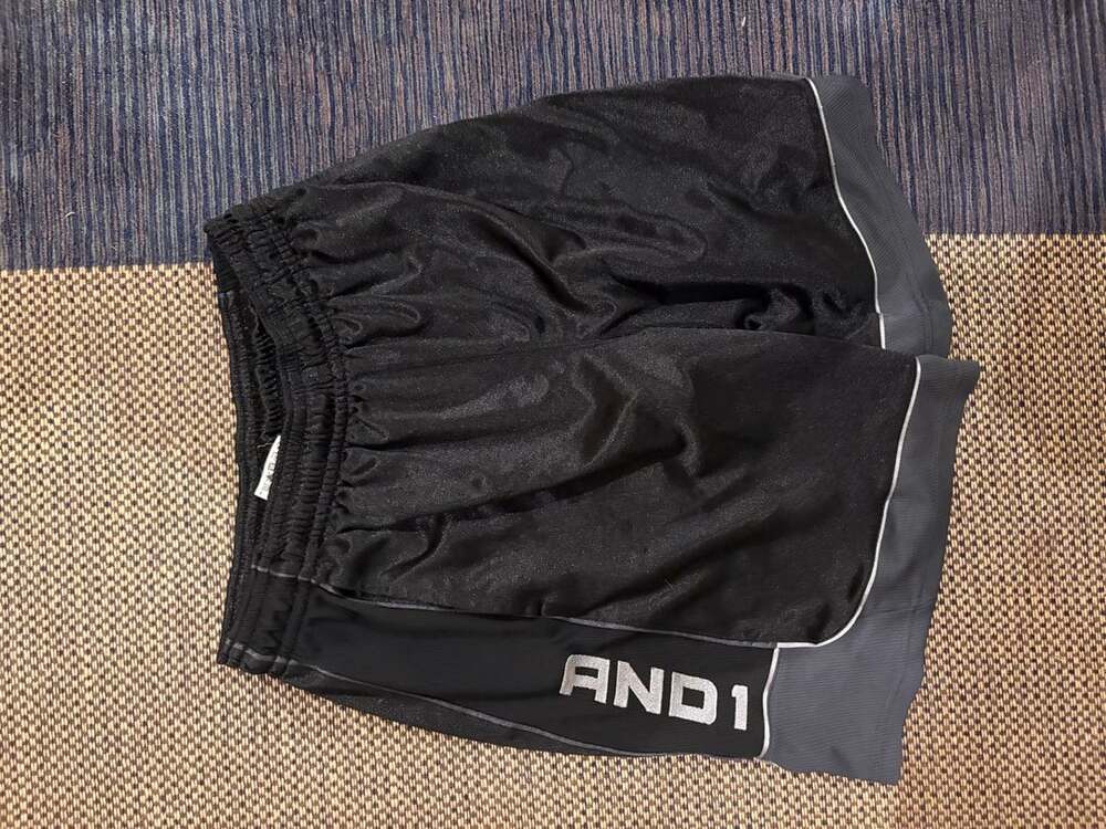 AND1 Basketball Shorts Size S Black Athletic Gym